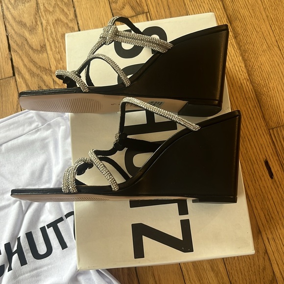 Schutz Lauryn crystal strappy wedge sandals - NEW WITH BOX - Picture 7 of 8